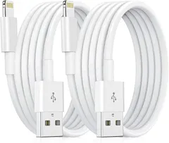 iPhone 充電ケーブル 純正 ライトニングケーブル 1M 2本セット MFI認証 iphone 充電器 ケーブル lightning ケーブル  最大2.4A iPhone など各種対応 (White)