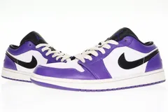 ナイキ NIKE AIR JORDAN 1 LOW COURT PURPLE 28.5cm 553558-500 AJ1 エア ジョーダン 1 ロー コートパープル 【ブランド古着ベクトル】【中古】▲■ 250617