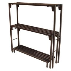 H&O シェルコンラック25 ウォルナット アイアンラック 折りたたみ式