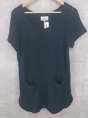 ◇ Kumikyoku 組曲 コットン ニット 半袖 ミニ ワンピース サイズ2 ネイビー レディース 【中古】 【1002800930661】