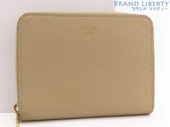 ✨極美品✨　セリーヌ　コインケース　ペブル　ラウンドファスナー　レザー　ベージュ ✨極美品✨ セリーヌ コインケース ペブル ラウンドファスナー