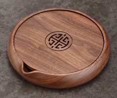 中国茶器　茶盤　木　くるみ　胡桃の木