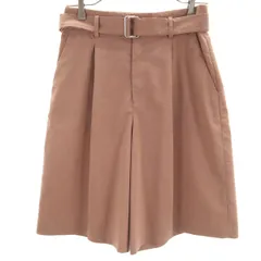 green label relaxing グリーンレーベルリラクシング リネンブレンド タック ショートパンツ 36 ブラウン系 レディース 古着