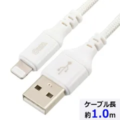 ライトニングケーブル(USB Type-A/2.4A高出力/強化メッシュ/1.0m/ホワイト) (SIP-L10EAH-W)
