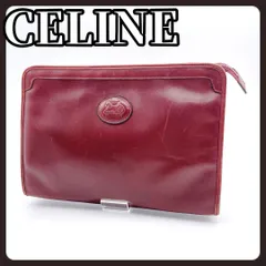 CELINE セリーヌ クラッチバッグ セカンドバッグ レディース メンズ ボルドー 赤 レッド ワインレッド レザー 本革 鞄 かばん バッグ　書類入れ ビジネス フォーマル 正規品 ヴィンテージ レトロ 希少