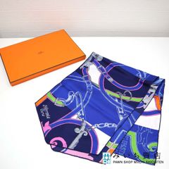 エルメススカーフカレ90 コンプリケーション エケストル マリン紺 新品