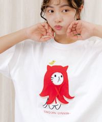 ScoLar Parity（スカラーパリティ）ウインニャーアップリケTシャツ　オフホワイト、ブラック、イエロー、グリーン　352101