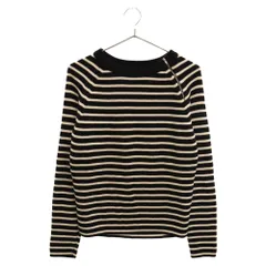 SAINT LAURENT PARIS (サンローランパリ) 15AW ネックジップボーダーニットセーター 386419 Y1JC1 ブラック/ホワイトのサムネイル