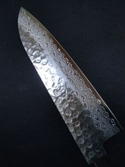 切付牛刀 240mm ダマスカス 刀身（柄なし）反りの剣型 筋引シェフ