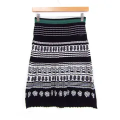ソニアリキエル プリーツスカート コットン ボトムス イタリア製 白 黒 レディース 36サイズ ブラック×ホワイト Sonia Rykiel 【中古】のサムネイル