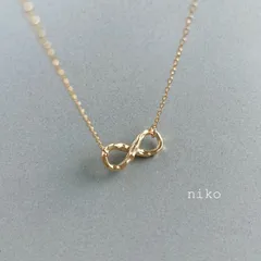 ◆ 281 インフィニティ テクスチャー ネックレス 40cm マット ゴールド K16GP 無限 ◆　再販 定番 人気 大人 上品 華奢 きれいめ かわいい シンプル アクセサリー