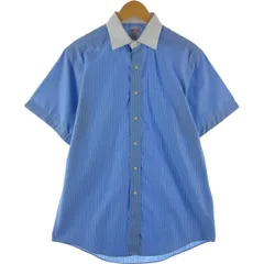 古着 ブルックスブラザーズ Brooks Brothers 346 半袖 コットン ストライプシャツ クレリックシャツ メンズL相当/eaa534282