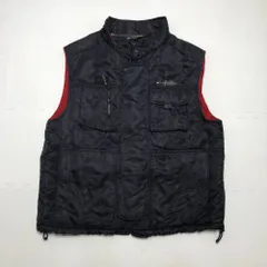 TOMMY HILFIGER 00’s トミーヒルフィガー  ベスト メンズXL ホンコン製 ブラック/レッド