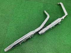 クロームワークス製ハーレーFLSTC1580 マフラー 65600031/65600035 社外 バイク 部品 スチール 3インチテーパードサイレンサー ソフテイル ノーマルエキパイ コケキズ無し 【中古】 83のサムネイル