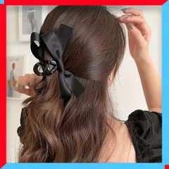 新品 ヘアクリップ バンスクリップ リボン 黒 簡単 ヘアアレンジ 誕生日 プレゼント 韓国 ヘアアクセ 【送料無料】