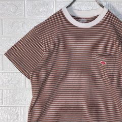 ダントン　ブラウン　ボーダー　ポケット　半袖Tシャツ