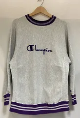 90s Champion REVERSE WEAVE スウェット USA製 サイズL グレー×パープル 刺繍タグ チャンピオン リバースウィーブ
