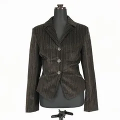 イタリア製★SPORTMAX/スポーツマックス★ジャケット/ブレザー【40/レディースL/ダークブラウン/ストライプ】3つボタン◆BF800<sale>のサムネイル