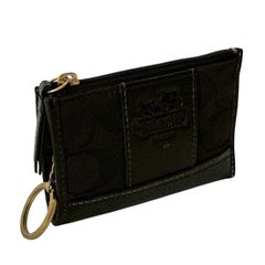 わ*よ様 メリカリ最安値新品コーチCOACH キーリング付き札ケースレザー COACH コーチ キーリング付きカードケース シグネチャー コインケース