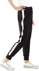 necker ネッカー ジャージ サイドライン スウェットパンツ ボトムス スポーツウェア レディース( ブラック,  L)