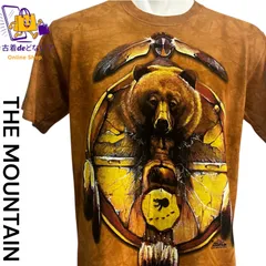 極美品【THE MOUNTAIN】マウンテン 1999年製 熊 ベアー アニマルTシャツ ブラウン Sサイズ 古着 ストリート ネイティブアメリカン アートTシャツ　タイダイ　オーガニック染料