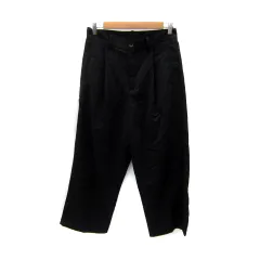 モノマート MONO-MART ワイドパンツ アンクル丈 無地 S 黒 ブラック /SY9