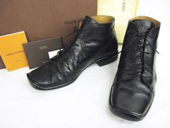 Louis Vuitton ルイヴィトン レザー チャッカブーツ 黒 ブラック GO 0072 7 1/2 (25.5cm前後) 箱付 B0027-0528-2 ★3030