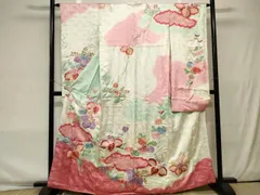 希少　正絹　総絞り染め金駒刺繍松竹梅鶴模様振袖 楽天市場】【 中古 】 振袖 着物 リサイクル 正絹 フォーマル 金