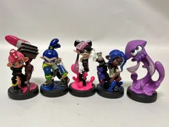 【浜館39-631】 amiibo アミーボ　スプラトゥーン 5体セット タコボーイ ボーイ アオリ オクトリング【ブルー】 イカ【ネオンパープル】　任天堂 Nintendo 【中古品】