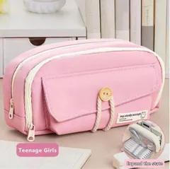 ペンケース 大容量 筆箱 おしゃれ pen case ペン入れ シンプル かわいい ペンポーチ 筆入れ 文具収納 便利 キャンバス 無地 多機能 社会人 