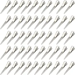 【在庫処分】4.5cm 前髪クリップ ステンレス ワニクリップ (シルバー)… ヘアピン 髪留め 美容業界 クリップ 散髪 前髪 ワニ口クリップ 50本セット プロ用 ヘアクリップ ダッカール BetterJonny