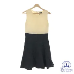 【訳アリ】INED イネド ワンピース ミニ 袖なし ノースリーブ ラウンドネック 腰切り替え フレア レディース ホワイト ブラック 9 キュプラ 日本製 901-8950 送料無料 古着