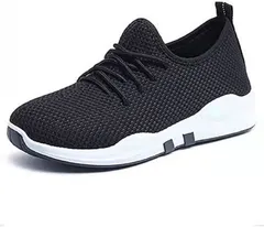 Nestkanina スニーカー レディース ウォーキングシューズ 運動靴 クッション性 軽量 通気 スポーツ ランニング 23cm( ブラック,  23.0 cm E)