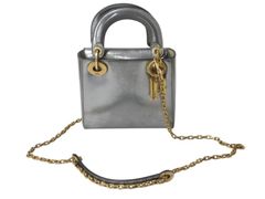 Christian Dior クリスチャンディオール レディディオール ミニ サッチェルバッグ ハンドバッグ 02-MA-0118 グレーズカーフ 2WAY 美品 中古 4b001670