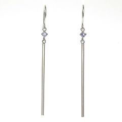 デザインピアス K10WG 10金 ホワイトゴールド タンザナイト フックピアス アクセサリー