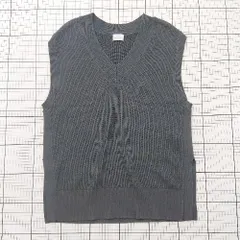 ◇ ⊇ グリーンレーベル リラクシング シンプル 長袖 Vネックロングベスト サイズ表記なし チャコール系 レディース E  【1508200020327】