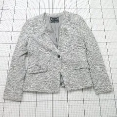 ◇ ⊇ any FAM エニィファム シンプル系 長袖 ツイードジャケット サイズ3 ホワイト系 レディース E  【1508250000331】