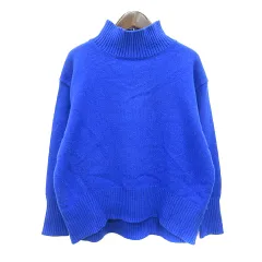 ノーリーズ Nolley's ニット セーター ハイネック 長袖 ウール カシミヤ混 38 M 青 ブルー /MN