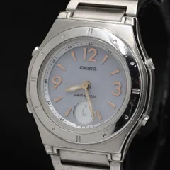 稼働 カシオ ウェーブセプター 4739 LWA-M140 ラウンド 電波ソーラー シルバー文字盤 レディース腕時計 TKD 2000000 NSK