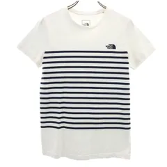 THE NORTH FACE ノースフェイス パネルボーダー柄 半袖 Tシャツ M ホワイト アウトドア NTW32137 レディース 古着
