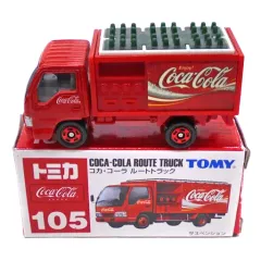 【中古】トミカ 1/68 コカ・コーラ ルートトラック(レッド/赤箱/中国製/TOMY青字) 「トミカ No.105」