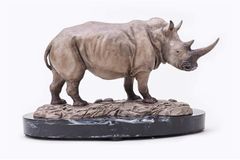 Memory Museum × Paleocraft 1/15 サイズ シロサイ サイ科 動物 リアル フィギュア PVC プラモデル おもちゃ 模型 動物好き 誕生日 プレゼント オリジナル コレクション 塗装済 完成品 29cm級 台座付き (B)