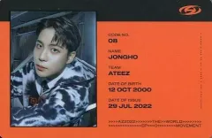 【中古】コレクションカード(男性) ATEEZ/ジョンホ(Jongho)/CD「THE WORLD EP.1 ： MOVEMENT」(Z Ver.)封入特典IDカード