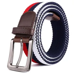 【新品】 [FREESE] ベルト メンズ 穴なし無段階 伸縮メッシュベルト 編み込み カジュアル ビジネス ゴルフ 紳士 (トリコロール) 1