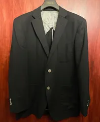 ▲訳あり商品▲ MADE IN JAPAN製 VISARUNO Loro Piana ZELANDER DREAM 生地使用 ウールテーラードジャケット ブラック Lサイズのサムネイル