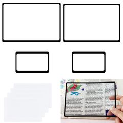 【数量限定】見やすい ページ拡大レンズ 軽い 超薄型 カードルーペ 読書ルーペ 虫眼鏡 (8.5×5.5 3倍拡大 ページ拡大シート cmと18×12 カード拡大鏡 ４枚 cm) YOVOY