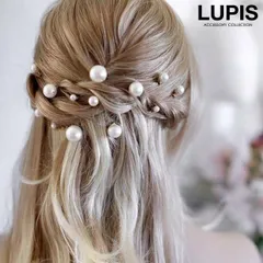 ヘアアクセサリー コーム U字ピン ヘアピン かんざし パール シンプル 上品 ヘッドドレス オケージョン 結婚式 和装 洋装 ルピス v2501