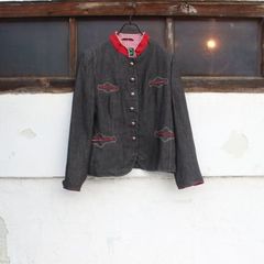 EURO古着 チロリアンジャケット ネイビー Mサイズ チロリアンジャケット チロルジャケット 古着 ネイビー ユーロ