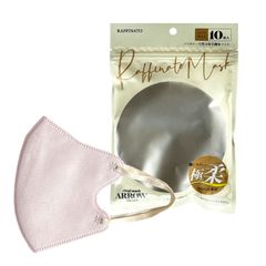 Raffinato 極柔 バイカラーピンク×アイボリー 弓型 立体 不織布 マスク 10枚袋入 × 3袋 血色マスク 立体マスク ３Dマスク フィットマスク ジップ式袋 持ち運び 携帯