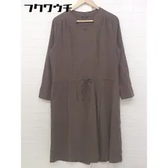 ◇ URBAN RESEARCH ROSSO Vネック ウエストリボン 長袖 膝下丈 ワンピース サイズF ブラウン レディース 【中古】 【1105140009124】